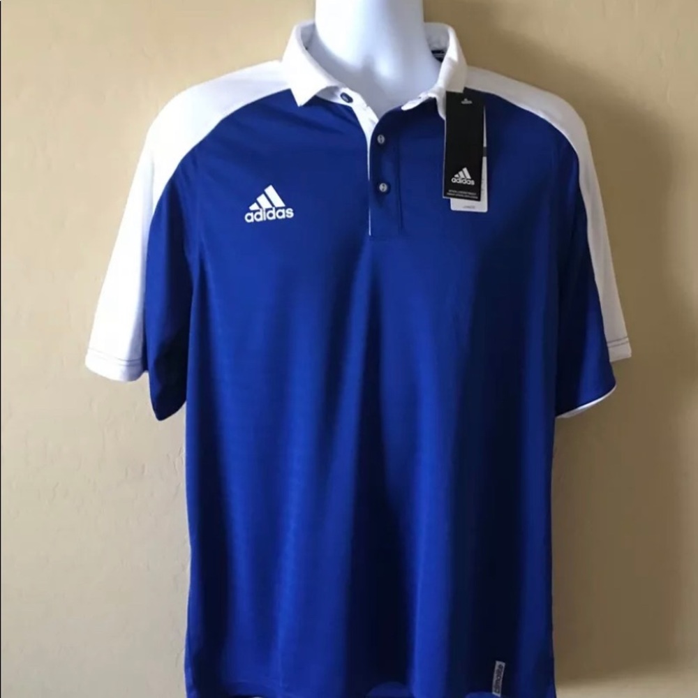 Adidas Mens MV Coaches Polo Royal/White